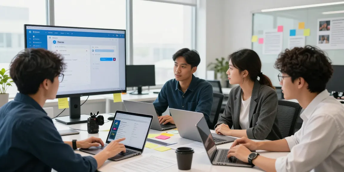Dynamic team collaborating on setting Telegram Chinese in a modern workspace.