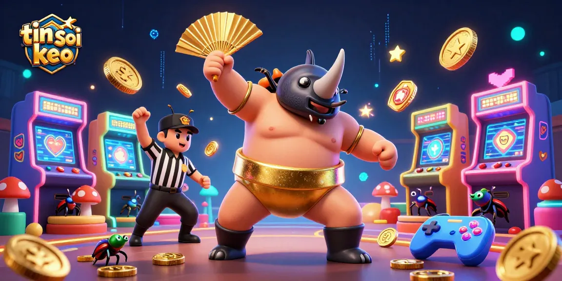 Catch the thrilling action at tin soi keo with a powerful sumo champion beetle amidst casino-inspired fun.